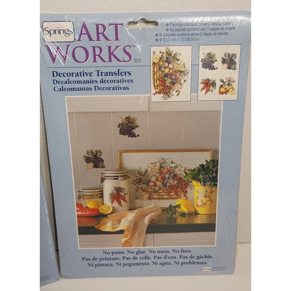 Vintage Springs Art Works Decorative Transfers Lot NOS Fruits And Vegetables